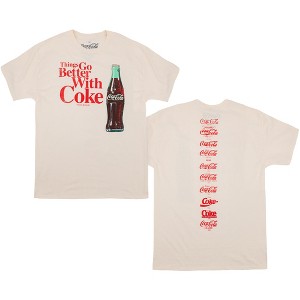 Men's Coca-Cola History of Coke Logos Retro Graphic T-Shirt 2X-Large Natural - 1 of 4