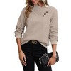 Women's Button Detail Pullover Sweatshirt Long Sleeve Casual Top - 2 of 4