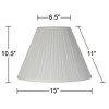 Springcrest Set of 2 White Pleated Medium Empire Lamp Shades 6.5" Top x 15" Bottom x 11" High (Spider) Replacement with Harp and Finial - 4 of 4