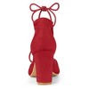 Allegra K Women's Pointed Toe Chunky Heels Lace Up Sandals Pumps - 3 of 4