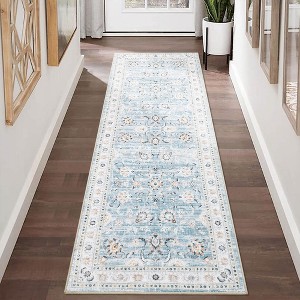 Boho Rustic Area Rugs for Living Room Washable Rug Floral Bedroom Decor Rug - 1 of 4