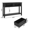 Nasitip 43''Entryway Table, Wood Console Table with 2 Glass Drawers, 2 Tier Sofa Table with Storage for Living Room,Entryway - 3 of 4