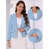 INSPIRE CHIC Women's Tweed Long Sleeve Notched Collar Open Front Casual Elegant Work Suit Blazer - 2 of 4