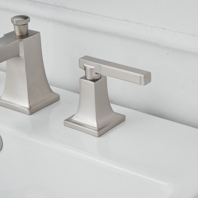 Brushed Nickel Widespread 2-Handle Bathroom Faucet with Drain Assembly