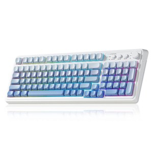 AULA S99-Key Tri-Mode Creamy RGB Gaming Keyboard, Backlit, Numpad & Knob, Gradient Blue - 1 of 4