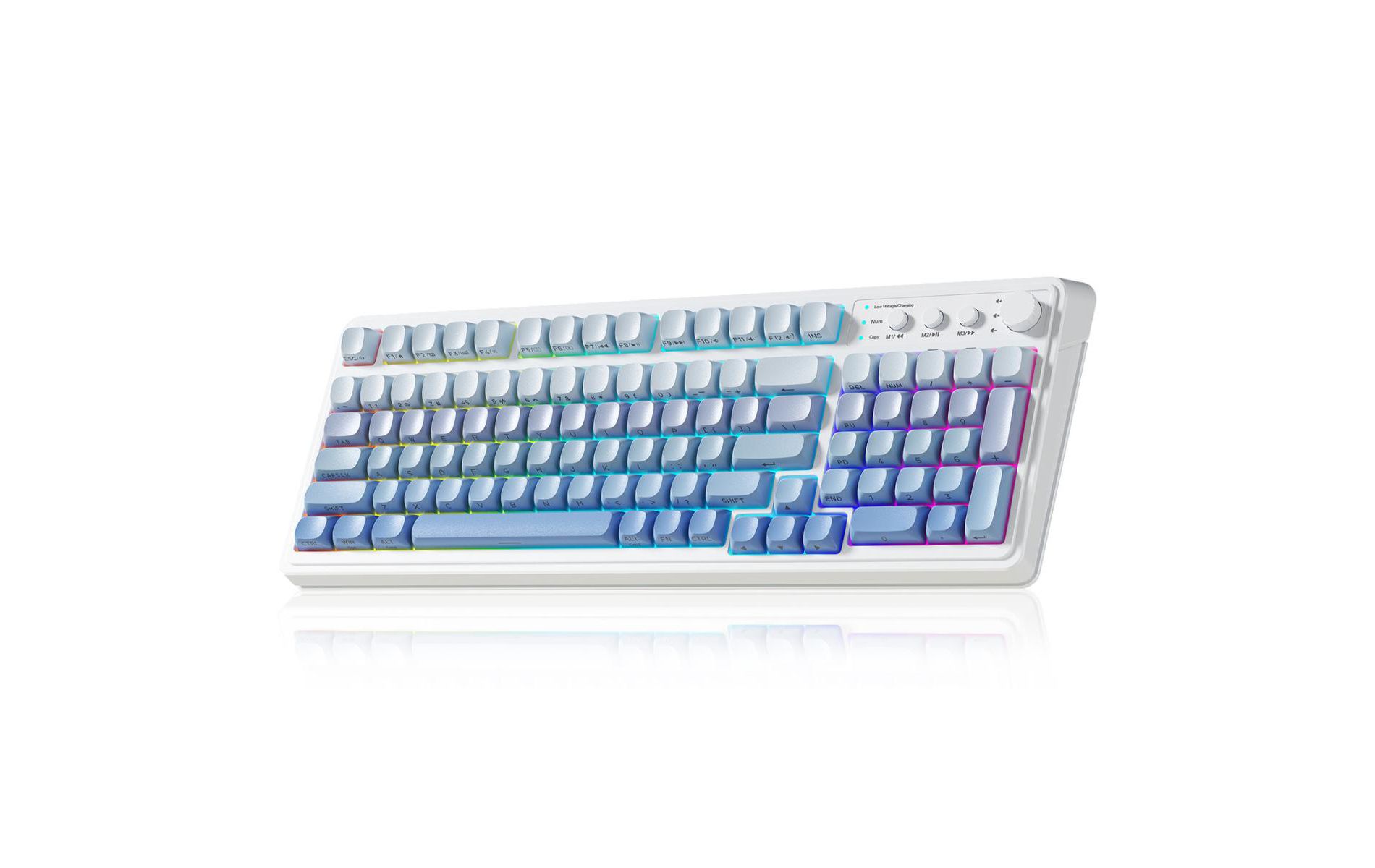 AULA S99-Key Tri-Mode Creamy RGB Gaming Keyboard, Backlit, Numpad & Knob, Gradient Blue