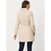 INSPIRE CHIC Women's Winter Peter Pan Collar Double Breasted Slant Pocket Button Down Belted Pea Coats - 4 of 4