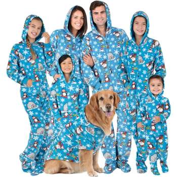Footed Pajamas - Family Matching - Winter Wonderland Hoodie Fleece Onesie For Boys, Girls, Men and Women | Unisex