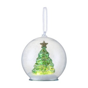Mr. Christmas 5.5" Mercury Glass Tree Globe Ornament - Green - 1 of 3