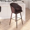 Merrick Lane Temperance Modern Wood Frame Stool with Metallic Accents - 2 of 4