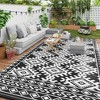 Outsunny Outdoor Patio Rug, Large Camping Carpet with Carrying Bag, Waterproof Plastic Straw, Reversible, Rhombus Border - 2 of 4