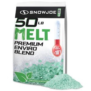 Snow Joe Premium Enviro Blend Snow & Ice Melt, Green-Coated Deicer Crystals, 50 lb - Safer Melter for Vegetation, Concrete & Metals w/ Anti-Corrosion - 1 of 4