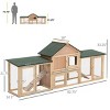 Wooden Rabbit Hutch Pet Playpen House Enclosure Large Outdoor Bunny With Double Side Ramp,For Guinea Pig Chicken Duck And Small Animals-Cuddlewood - 2 of 4