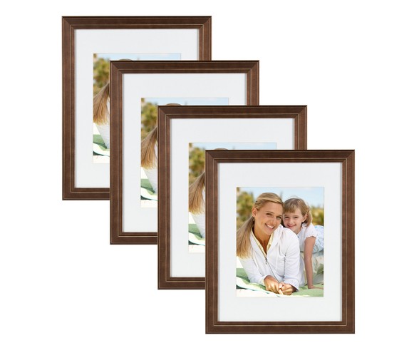 Kieva Picture Frame Set 11"x14" Espresso Brown 4pk - DesignOvation