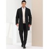Lars Amadeus Men's Lapel Collar Single Breasted Warm Long Overcoat - 2 of 4