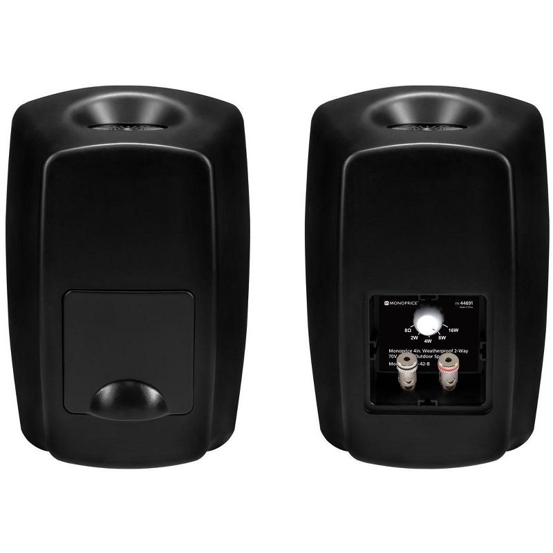 Monoprice WS-7B-42-B 4in. Weatherproof 2-Way 70V Indoor/Outdoor Speaker, Black (Each) For Whole Home Audio Systems, Restaurants, Bars, Patio, Poolside, 4 of 7