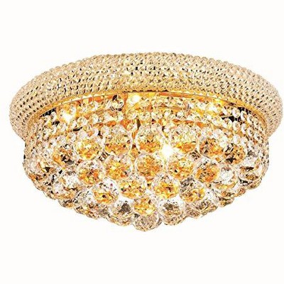 Gold Royal Cut Crystal Flush Mount Chandelier