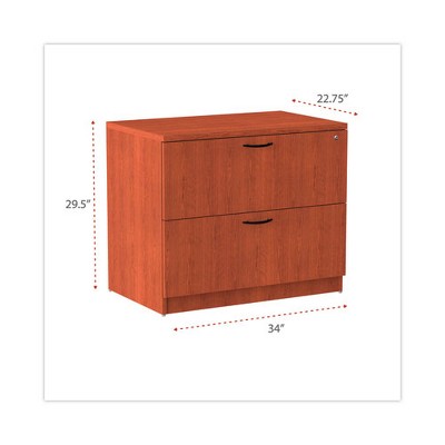 Medium Cherry 34'' Wide Lockable 2-Drawer Lateral File Cabinet
