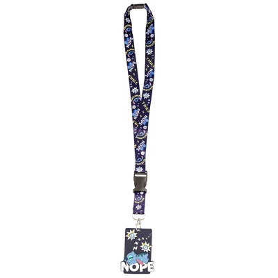 Disney Women's Lilo and Stitch Nope Lanyard and ID Holder, Blue