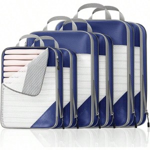 Complete 6-Piece Travel Packing System in Navy, Lightweight Compression ...