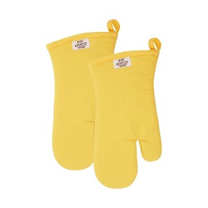 Design Imports Chino Oven Mitt Set/2, Yarrow Yellow - 1 of 3