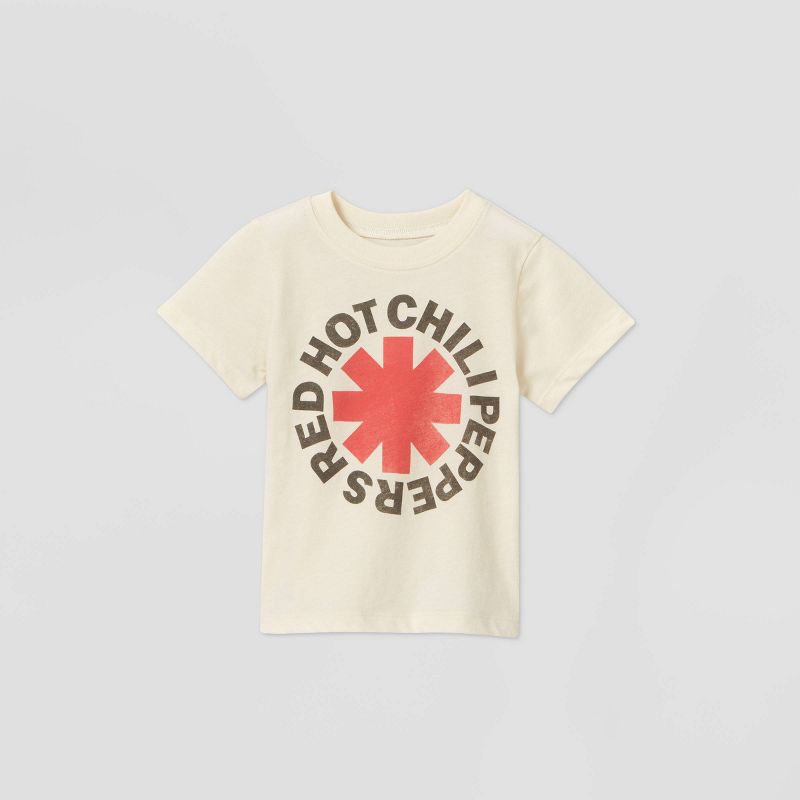 Toddler Boys' Red Hot Chili Peppers Short Sleeve T-Shirt - Beige , 1 of 9