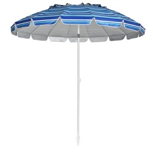 Tangkula 8 FT Patio Beach Umbrella Sun Shelter w/Sand Anchor & Tilt Air Vent for Garden Beach Backyard - 1 of 4