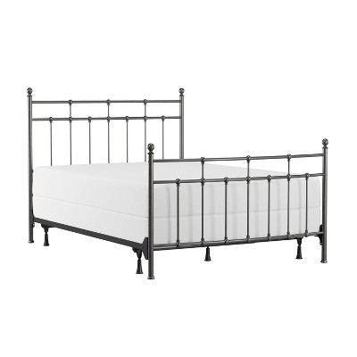 Queen Providence Metal Bed with Spindle and Casting Design Aged Pewter - Hillsdale Furniture