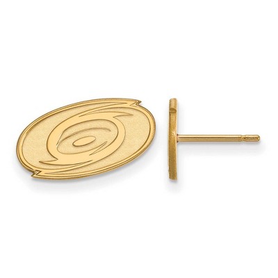 Black Bow Jewelry 10k Yellow Gold Carolina Hurricanes NHL Stud Earrings