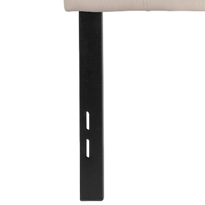 Beige Fabric Tufted Full Headboard with Diamond Stitch Design