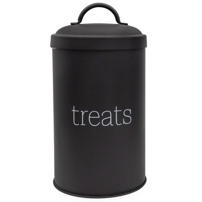AuldHome Design Enamelware Dog Treat Jar, Modern Farmhouse Pet Treats Container