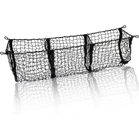 Zone Tech Three Pocket Mesh Trunk Net Storage Organizer– Black Mesh 3  Pocket Trunk Cargo Organizer For Car, ,suv Pickup Truck Bed : Target