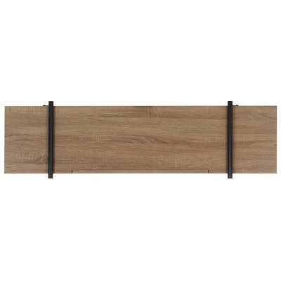 Light Grey Oak and Black Metal Console Table