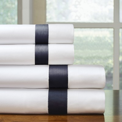 Pointehaven 525 Thread count Long staple cotton deep pocket Bordered Hem oversized 4 pc sheet set