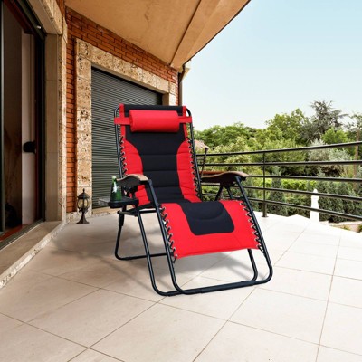 LaFuma Patio Zero Gravity Free XL Padded Seat Recliner with Cup Holder & Alloy Steel Frame - Captiva Designs
