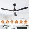 Parrot Uncle 52" Modern LED Ceiling Fan with Light and Remote 3 Blades - 2 of 4