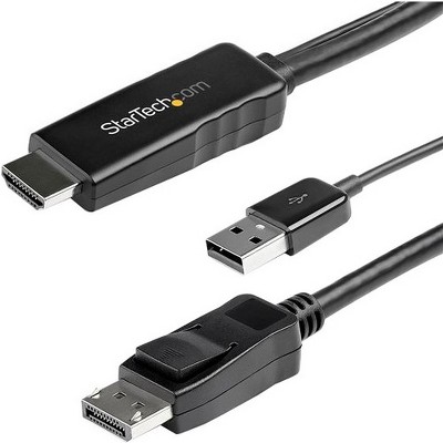 StarTech.com 3 m (9.8 ft.) HDMI to DisplayPort Cable - 4K 30Hz - USB-powered - Active HDMI to DisplayPort Cable (HD2DPMM10)