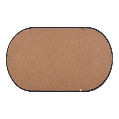 Travis Capsule 33" Modern Black Wood Framed Wall Mirror