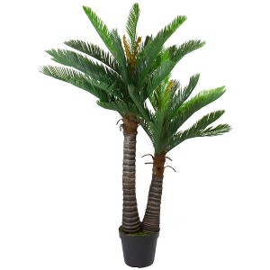 Northlight 5' Potted Two Tone Green Cycas Artificial Floor Plant - 1 of 4