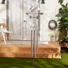 Zingz Home Iron Weathervane Wind Chime - 45X11.75X7 - Silver Rabbit - 3 of 4