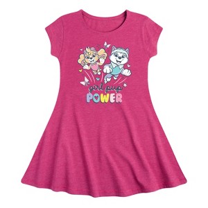 Girls' - Paw Patrol - Girl Pup Power Fit & Flair Cap Sleeve Graphic Dress - 1 of 4