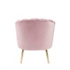 31" Colla Accent Chair Blush Pink Velvet/Gold Finish - Acme Furniture: Tufted, Leather Upholstery, Wood Frame - image 2 of 4