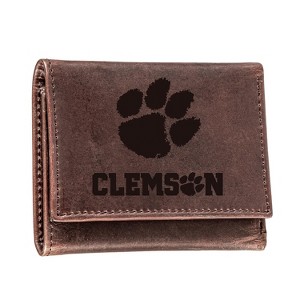 Evergreen NCAA Clemson Tigers Brown Leather Trifold Wallet Officially Licensed with Gift Box - 1 of 1