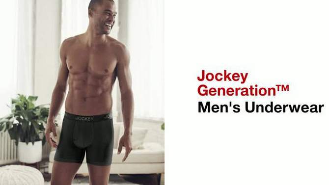 Jockey Generation™ Men's Stay New® Cotton Boxer Briefs 3pk - Blue/Blue Heather/Magnolia Leaves, 6 of 7, play video