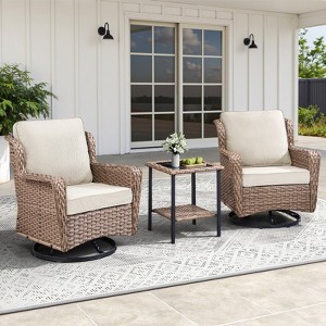 Buenhomino Wicker Patio Conversation Set – Outdoor Seating Group with Cushions - 1 of 4