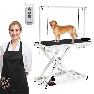 Hydraulic Dog Grooming Table, Pet Grooming Table with Aluminium Overhead Arm, Anti Slip Tabletop for Home and Salon - 1 of 4