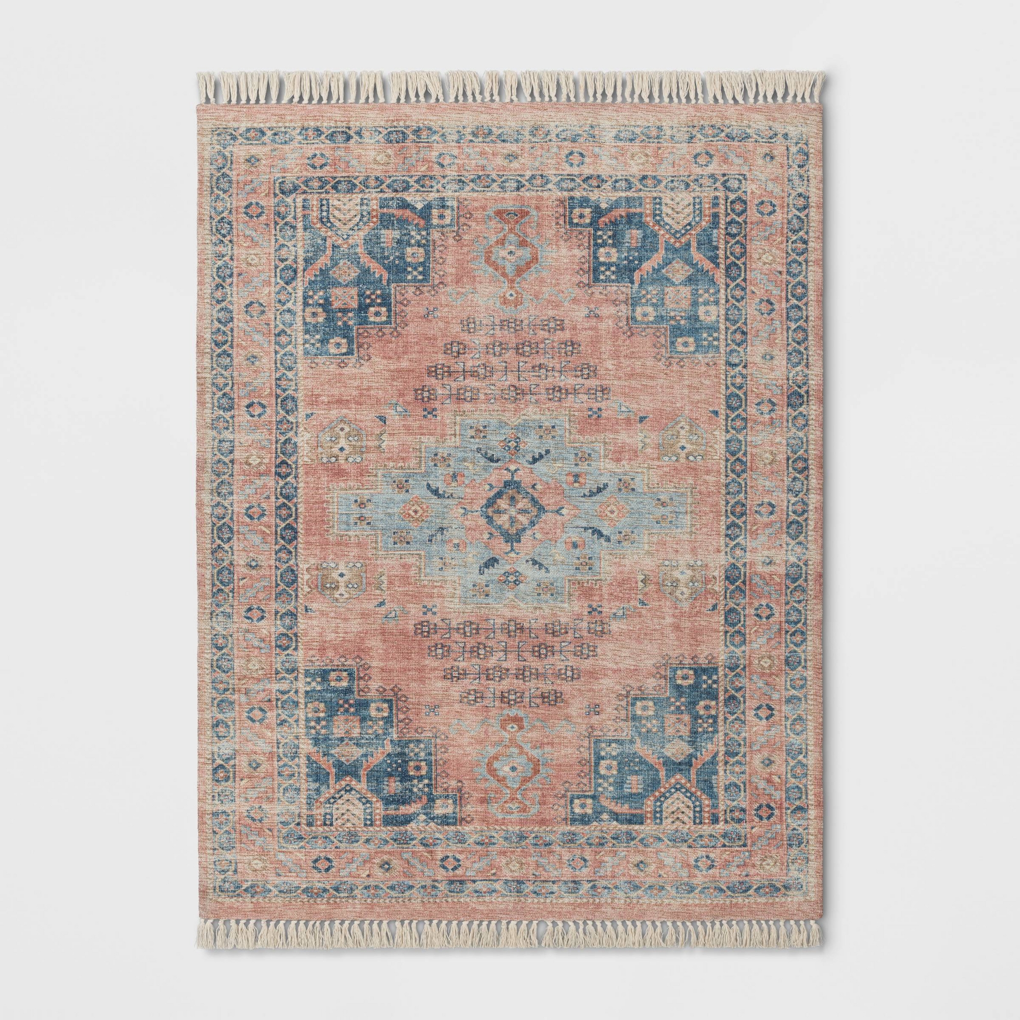 5'x7' Washable Fringed Medallion Area Rug Rust - Threshold™