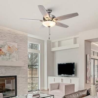 Parrot Uncle 52" Modern Pull Chain Ceiling Fan with Light