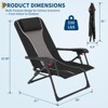 Folding Chaise Lounge Chair for Outdoor – Reclining Camping Chair with Adjustable Backrest, Pillow & Breathable Fabric,for Beach, Patio, Garden - 3 of 4