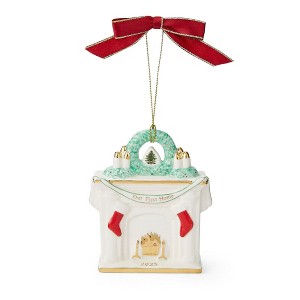 Spode First Home Fireplace Ornament 2025 - Hand Painted Dolomite Holiday Decoration with Printed Year, Unique Christmas Tree Ornament - 1 of 4